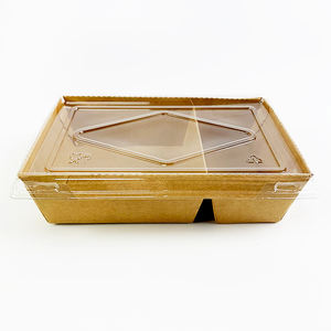 Caja Rectangular de Papel Kraft Negro y Blanco para Empacar Alimentos, con 2 Compartimentos, para <span class=keywords><strong>Hamburguesas</strong></span> y Papas Fritas - Product Image 3