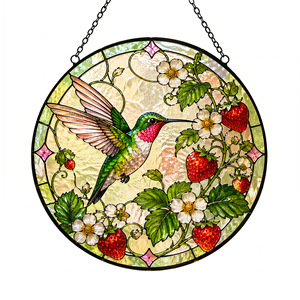 Haiqi Adorno de Ventana Redondo de Cristal con Colibrí, Decoración para el Hogar, Atrapasueños de Cristal - Product Image 5