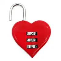 Poartable Heart-shaped Lock Key Set Blessing Hardware Padlock Kit Traveling  Multi Functional Lock