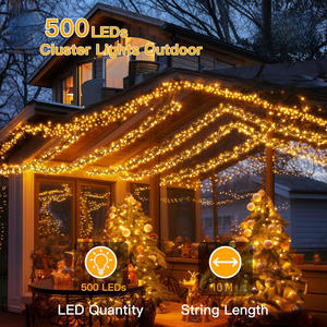 <span class=keywords><strong>Guirlande</strong></span> <span class=keywords><strong>lumineuse</strong></span> LED de Noël en forme de pétards, ligne vert foncé, 8 fonctions, <span class=keywords><strong>guirlande</strong></span> féerique en cluster, intérieur/extérieur, 12 m, pour arbre de Noël - Product Image 5