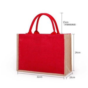 Sacs fourre-tout publicitaires en jute écologiques, personnalisables, de grande taille, couleur unie, avec logo personnalisé, sac de plage polyvalent, sac de shopping - Product Image 2