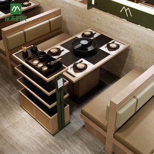 Juego de Muebles de Madera Ecológicos, Modernos y Duraderos para Restaurantes de Hot Pot y Barbacoa, Incluye Mesa de Madera - Product Image 3