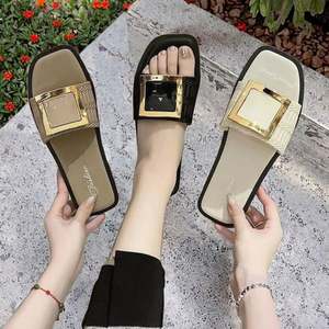 Nuevos Estilos 2026, Sandalias Planas Casuales Personalizadas al por Mayor para Mujer, Mules de Playa de Verano, Transpirables, de Secado Rápido, con Logotipo, Parte Superior de PU, PVC - Product Image 3