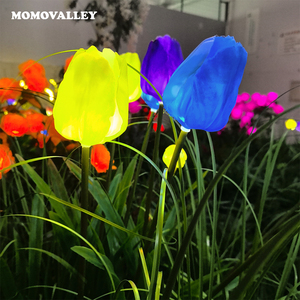 Momovalley ha condotto i fiori artificiali accesi per gli eventi all'aperto di san valentino di Halloween Garden Stand gambi Tulip Rose lampada - Product Image 3