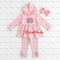 Tenues de boutique pour bébés et petites filles OEM, leggings à volants à manches longues et tunique, ensembles de vêtements d'hiver pour enfants en 2 pièces