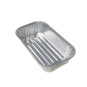 Monouso 11*6.5*2 "280*165*57mm 1600ml rotondo foglio di alluminio contenitore per alimenti per Pizza teglia cibo imballaggio forno uso sicuro