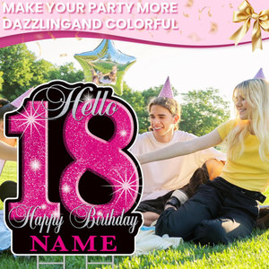 Decorazioni Personalizzate per Feste di Compleanno da 13 a 90 Anni, Insegna da <span class=keywords><strong>Giardino</strong></span> Impermeabile per Esterni - Product Image 3