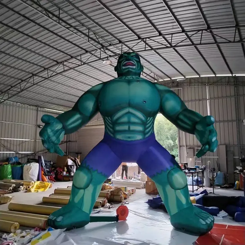Cartone animato super eroe hulk gonfiabile di dimensioni personalizzate per la decorazione