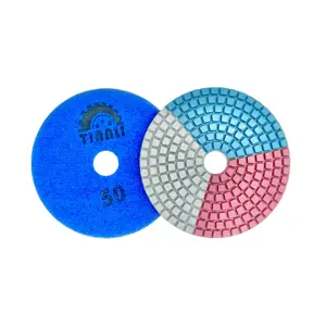 China Factory grinding discs 3-colors Wet flexible diamond polish pad s for marble granite engineered stone
