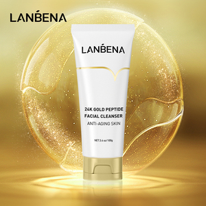 Kit de soin de la peau LANBENA 24k Pure Gold Peptide : nettoyant, tonique, crème pour les yeux, sérum original, crème pour le visage - Product Image 2