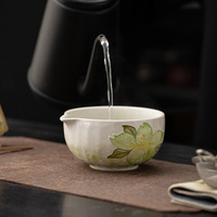 Ensemble de quatre pièces pour thé matcha en céramique Dehua, peint à la main, durable, écologique, style Japandi, bol à thé chinois Song Point, Bai Ben Li