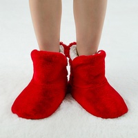 Femme Femme Femme Dames Hiver Fuzzy Rose Plush Indoor Home Anti-slipper Slipper Boots Booties With Sherpa Fleece Doublure