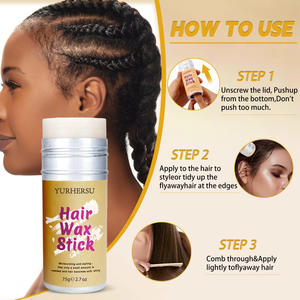 عصا شمع الشعر بعلامة خاصة عصا شمع الشعر تدوم طويلاً غير زيتي مقاوم للماء عصا جل للشعر للشعر - Product Image 2