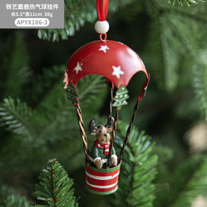 Ornements d'arbre de noël décorations de noël fer Art noël ballon à Air chaud Parachute pendentif pour la maison fête de vacances - Product Image 4