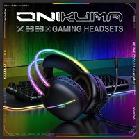 Casques filaires ONIKUMA X33 en gros, écouteurs RGB USB Type-C pour gaming, casques supra-auriculaires avec microphone anti-bruit