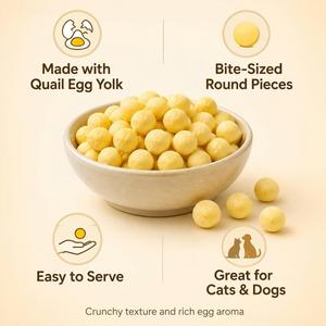 Vente directe usine – Friandises lyophilisées de haute qualité pour chats et chiens, jaune d'œuf de caille, OEM, riches en lécithine naturelle, protéines élevées, sans céréales - Product Image 4