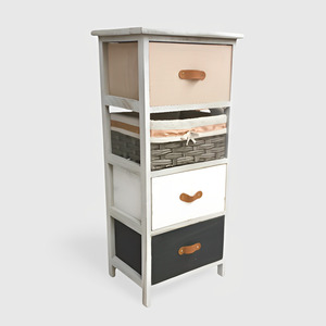 CÓMODA MULTIFUNCIONAL DE MADERA MACIZA 35X26 CM H. 86 MULTICOLOR - Product Image 1