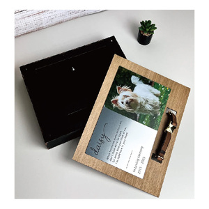 개와 고양이를 위한 맞춤형 애완 동물 항아리, 재를 위한 나무 기념 액자 - Product Image 3