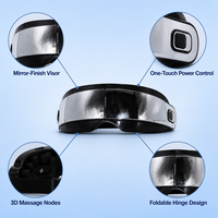 Masseur oculaire sans fil rechargeable avec vibration, chaleur et musique, batterie 1200 mAh pour améliorer le sommeil et la relaxation des yeux