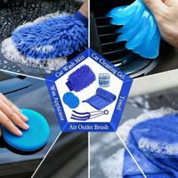 Ensemble de brosses anti-poussière pour voiture de qualité supérieure, brosse en microfibre douce, nettoyage des aérations de voiture, porte-gobelets, accessoires multifonctionnels pour le lavage de voiture