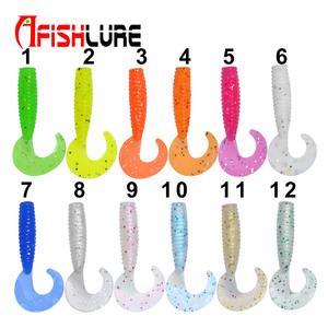 Afishlure soft bait 45mm 1.2g esca luminosa per trota esca morbida riccia esca per pesci in silicone esche artificiali - Product Image 4
