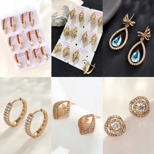 Colección de Pendientes al por Mayor XUPING, Pendientes de Lágrima con Baño de Oro y Circonita Roja, Joyería Glamurosa para Mujer, Regalo Ideal - Product Image 6
