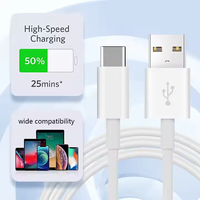 Kabel Data Usb mikro PVC tipe C, kabel Data Usb Tipe C, Usb cepat, 2,1a, kabel Data pengisian cepat, 1m