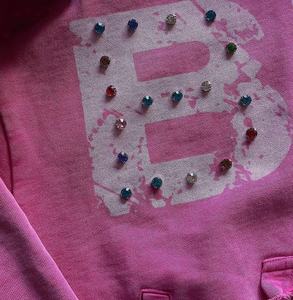 TKAN379 hommes hiver fermeture éclair à capuche personnalisé surdimensionné goutte épaule 100% coton français éponge lourd strass blanc - Product Image 3