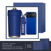 Ensemble cadeau promotionnel très vendu, logo personnalisé, mug en acier inoxydable 450 ml / batterie externe 10000 mAh, style professionnel, cadeau multicolore