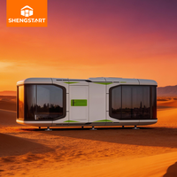 Villa de luxe, maison capsule spatiale, suite familiale d'hôtel moderne, maison modulaire conteneurisée compacte, cabane confortable avec chambre et salle de bain