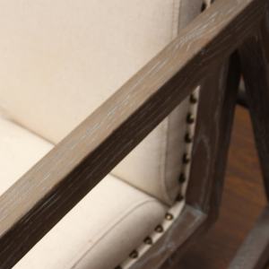 เก้าอี้โยกไม้สไตล์วินเทจสำหรับห้องนั่งเล่น หุ้มผ้า สำหรับผู้ใหญ่ - Product Image 6