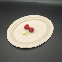 Assiettes jetables biodégradables en bagasse de canne à sucre de 6, 7, 9 et 10 pouces