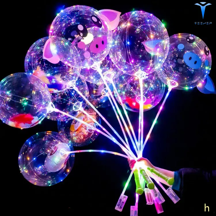 Glowing Lights Light Bulbs 3d Cartoon Animals Pattern For Led Balloon