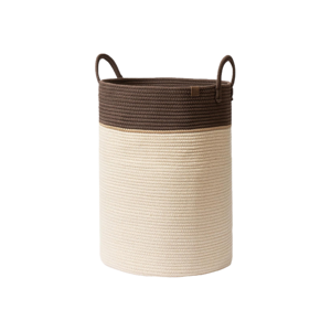 Paniers de rangement pliables en tissu tressé - Grands paniers à linge en coton pour organiser les jouets de la chambre d'enfant - Product Image 1