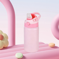 Tiempo de Entrega de Muestra de 3 Días, Botella de Agua Infantil de Acero Inoxidable de 12 oz/350 ml, Grado Alimenticio 304 18/8, para Niños, Escuela, Fácil de Transportar, con Tapa