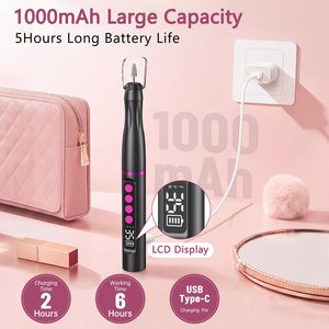 Ponceuse à ongles électrique professionnelle 3-en-1 sans fil portable 35000 tr/min avec lampe UV intégrée et affichage LED pour pédicure et manucure - Product Image 3