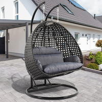 Chaise à bascule œuf suspendue en rotin, mobilier de jardin, Patio Royal, haute qualité, 2 places