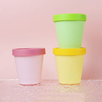Pot Vide en Plastique avec Couvercle pour Crème Corporelle, Soins Capillaires ou Cosmétiques, 30ml, 50ml, 100ml, Rose, Jaune, Noir, Transparent