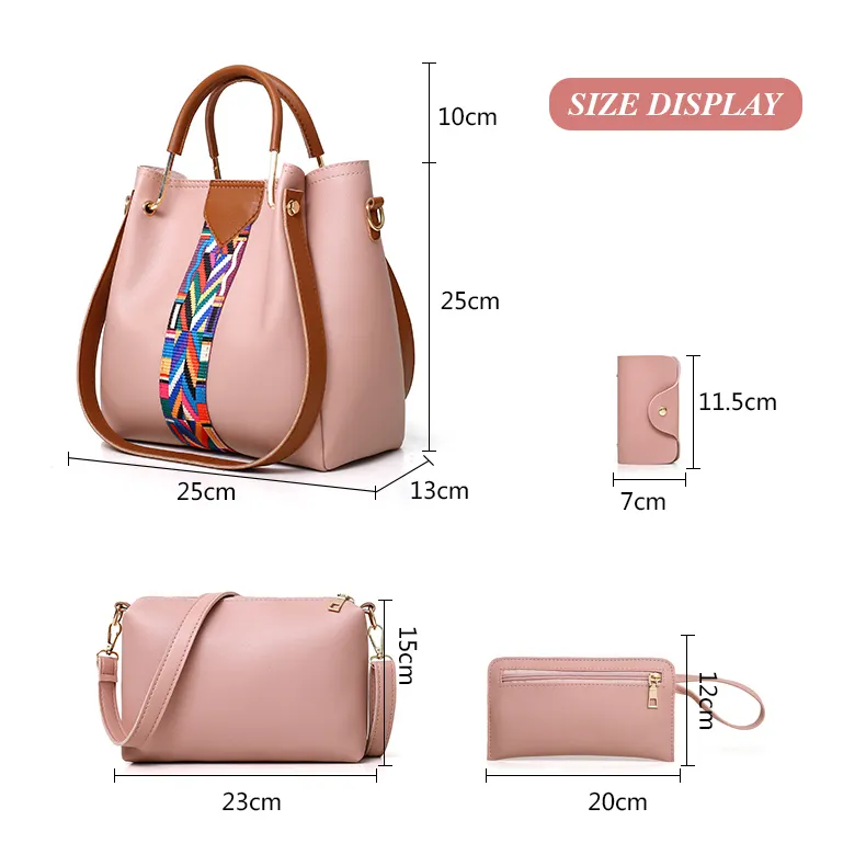 2021 Hot Sale Fashion Cheap Price Lady Handbag Women Bag sets PU Handbags 4 Pcs in 1 Set