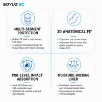 Protections de coude de hockey sur glace professionnelles, légères, respirantes, absorbant les chocs, en mousse EVA, avec grip antidérapant en silicone, professionnelles