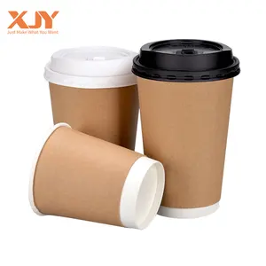 Tazas de papel desechables, tazas de café impresas personalizadas, para bebidas calientes, promoción