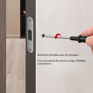 Serrure de porte invisible minimaliste sans poignée, verrou caché pour chambre et salle de bain, quincaillerie de mortaise encastrée pour porte en bois - Product Image 3