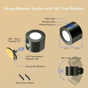 Remote Control <strong>Indoor</strong> Wireless Rechargeable <strong>Wall</strong> Lamp <strong>Battery</strong> Powered LED Cordless <strong>Wall</strong> Sconces <strong>Light</strong> With USB Charging