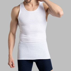 เสื้อกล้ามแนวสปอร์ตสำหรับผู้ชายเสื้อถักสแปนเด็กซ์ผ้าฝ้ายระบายอากาศได้ดีเกรดพรีเมี่ยม - Product Image 4
