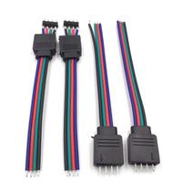 4핀 남성 및 여성 RGB 커넥터, LED 조명 스트립용 와이어 및 케이블 어댑터, 3528 5050 SMD LED 조명 스트립에 적합