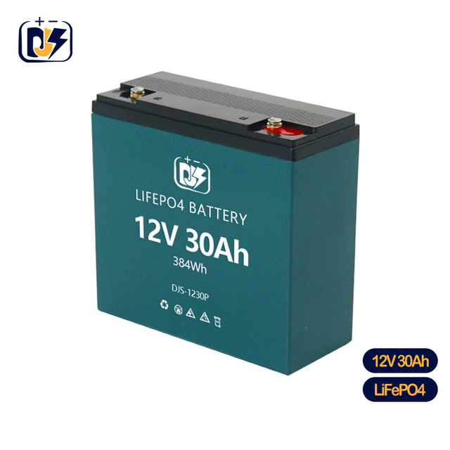 DJS 12.8V 30Ah Rechargeable LiFePO4 Deep Cycle Battery 18LB Trolling Motor U1 384Wh 3000 Cycles 3.2kg