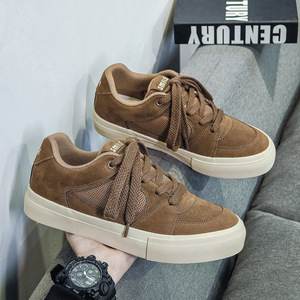 รองเท้าผ้าใบลำลองผู้ชายแฟชั่นฤดูใบไม้ร่วง สไตล์เกาหลี แบบผูกเชือก สีพื้น พื้นยาง PU ขายส่ง FARAABO - Product Image 4