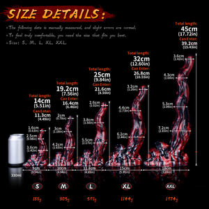 Фэнтезийный собачий фаллоимитатор с реалистичным языком, красно-черный мраморный силикон, несколько размеров - Product Image 6