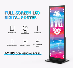 Écran tactile LCD sur pied MWE 70 pouces, ultra-fin, à cadre étroit, couleur pleine, affichage publicitaire intérieur, signalisation numérique MWE813 - Product Image 1