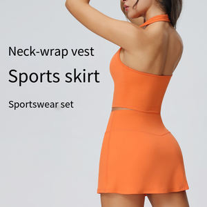 <span class=keywords><strong>2</strong></span>-teiliges Tennis-Kleid für Damen, Minirock-Set, Racerback-Workout-Crop-Tanktop, Golf-Outfit - Product Image 3